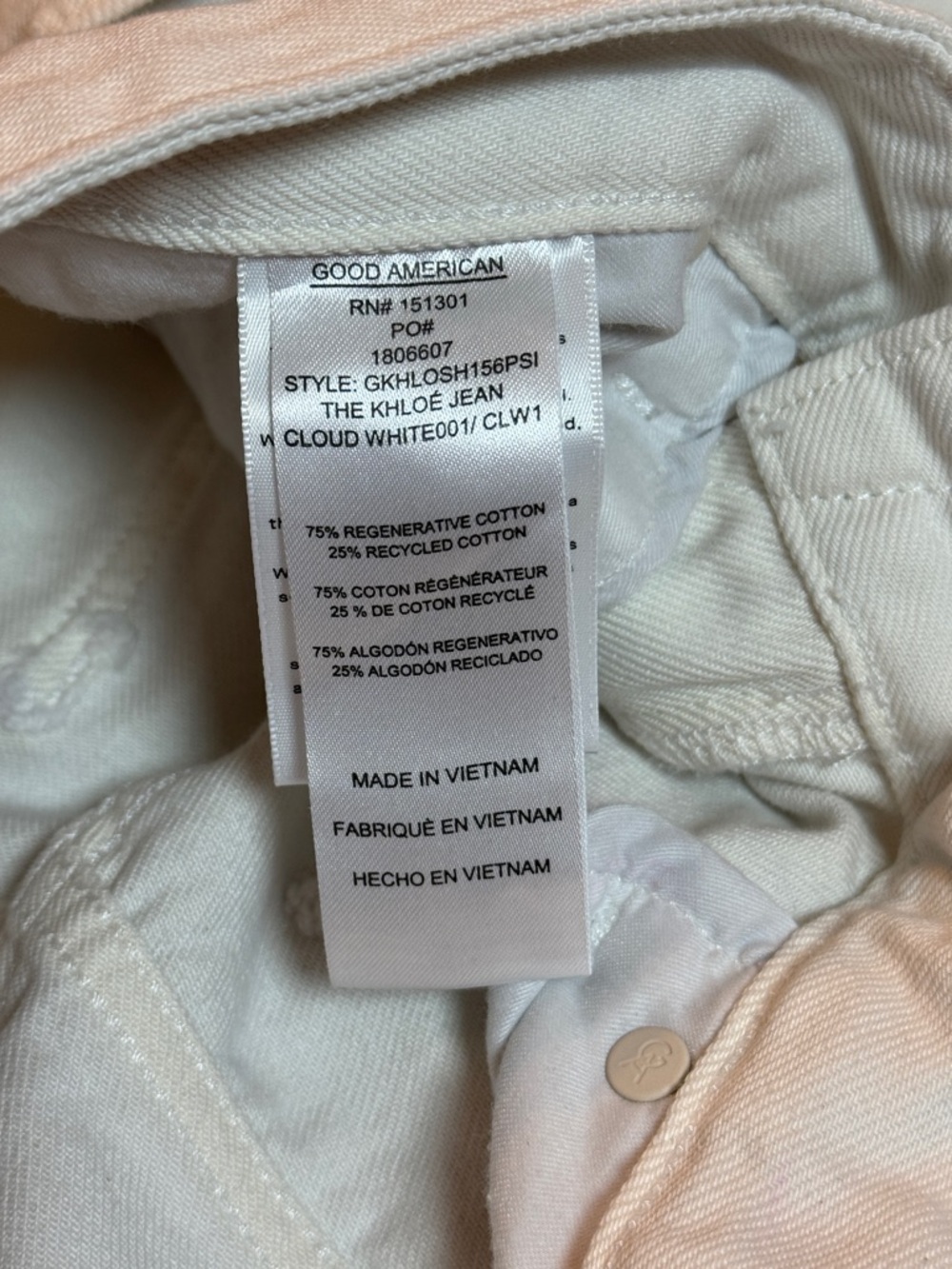 Good American Khloe Jeans White Distressed Flare 2/26 NWT- Flawed - Picture 9 of 11